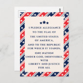 Carte Postale Le Drapeau Rouge Bleu D'Allégeance (Devant / Derrière)