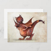 Carte Postale Le drôle petit dragon de l'enfant (Devant / Derrière)