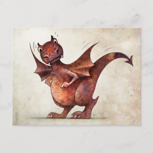 Carte Postale Le drôle petit dragon de l'enfant (Devant)