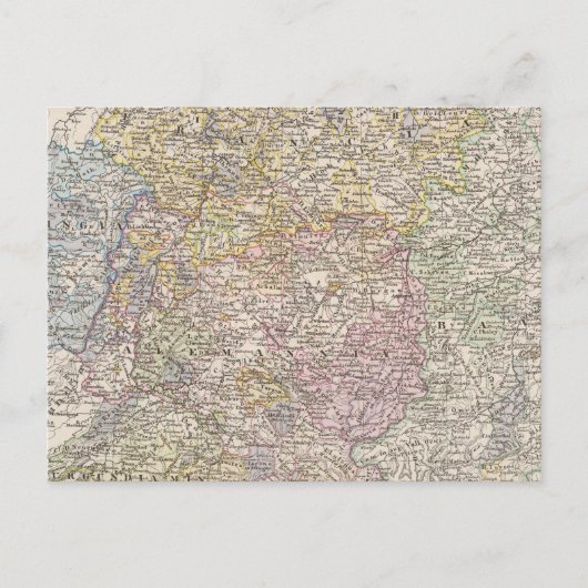 Carte Postale Le duché de Francia, Alemannia, Bavière (Devant)