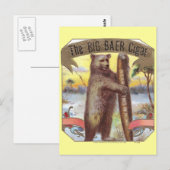 Carte Postale Le Étiquette du cigar Big Baer (Devant / Derrière)