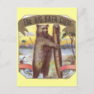 Carte Postale Le Étiquette du cigar Big Baer