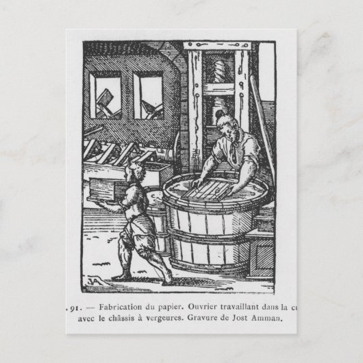 Carte Postale Le fabricant de papier (Devant)