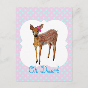 Carte Postale Le faon "Oh Deer"