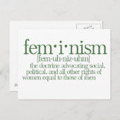 Carte Postale Le féminisme défini (Devant / Derrière)