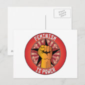 Carte Postale Le féminisme est le pouvoir (Devant / Derrière)
