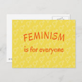 Carte Postale Le féminisme pour tous jaune (Devant / Derrière)