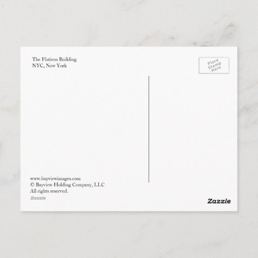 Carte Postale Le Flatiron Building (Dos)