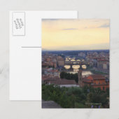 Carte Postale Le fleuve Arno et le Ponte Vecchio à Florence, (Devant / Derrière)