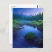 Carte Postale Le flux enchanteur de la rivière dans la vallée ve (Devant / Derrière)