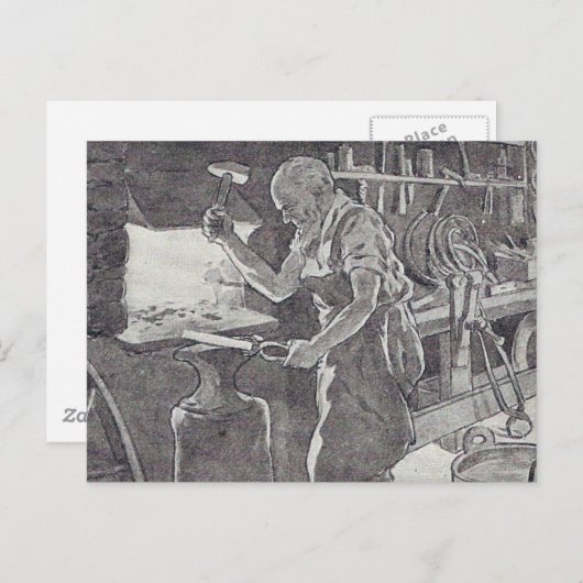 Carte Postale Le forgeron (Devant / Derrière)