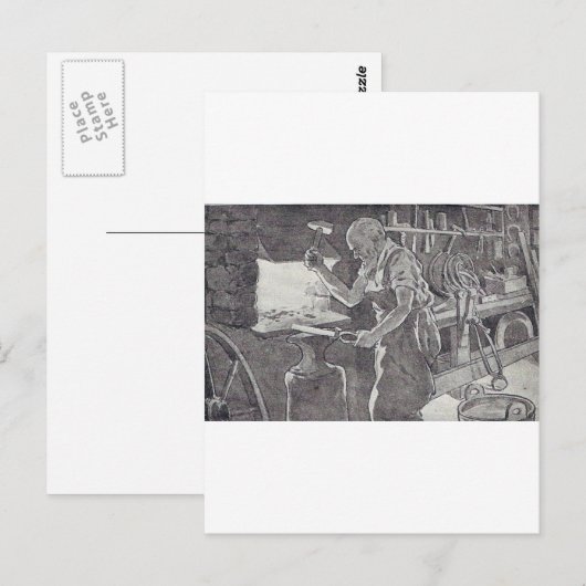 Carte Postale Le forgeron (Devant / Derrière)