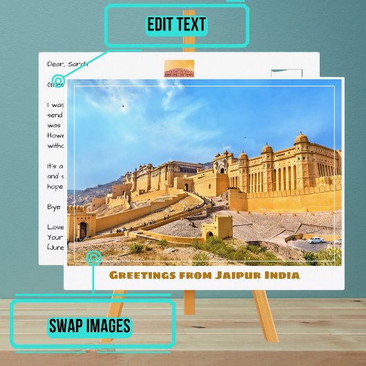 Carte Postale Le fort d'Amer à Jaipur en Inde