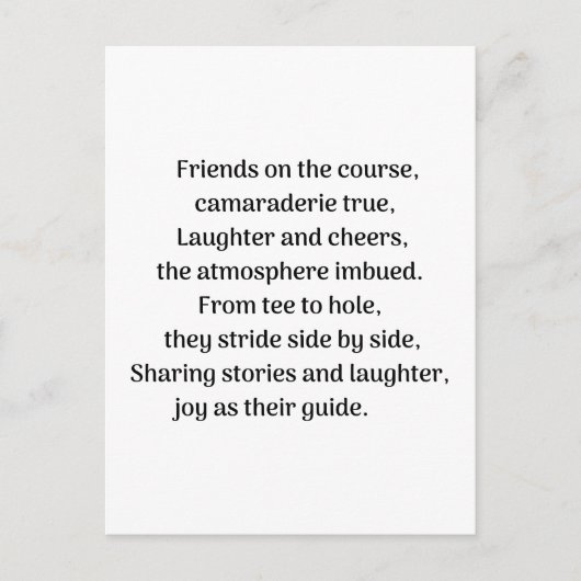 Carte Postale Le frisson du golfeur (Devant)