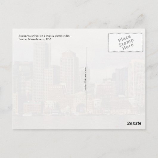 Carte Postale Le front de mer de Boston (Dos)