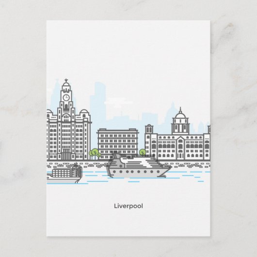 Carte Postale Le front de mer de Liverpool (Devant)