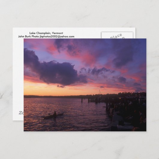 Carte Postale Le front de mer du lac Champlain (Devant / Derrière)