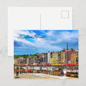 Carte Postale Le front de mer du port de Honfleur en Normandie,  (Devant / Derrière)