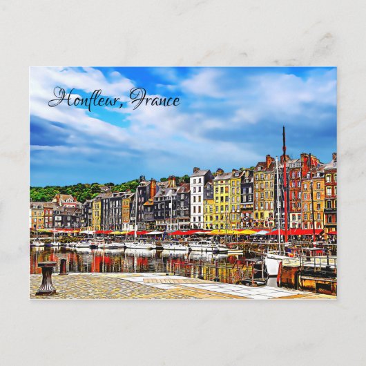 Carte Postale Le front de mer du port de Honfleur en Normandie,  (Devant)