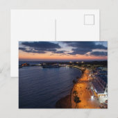 Carte Postale Le front de mer et le port de Paphos la nuit (Devant / Derrière)