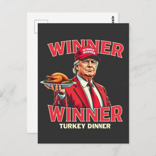 Carte Postale Le gagnant du dîner turc Trump Thanksgiving (Devant / Derrière)