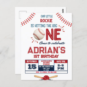Carte Postale Le garçon de 1er anniversaire du baseball