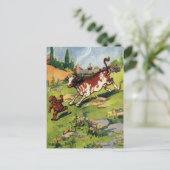 Carte Postale Le Garçon en pain d'épices et la vache (Debout devant)