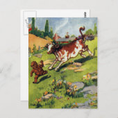 Carte Postale Le Garçon en pain d'épices et la vache (Devant / Derrière)