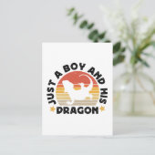 Carte Postale Le Garçon Et Sa Citation D'Amoureux Du Reptile Dra (Debout devant)