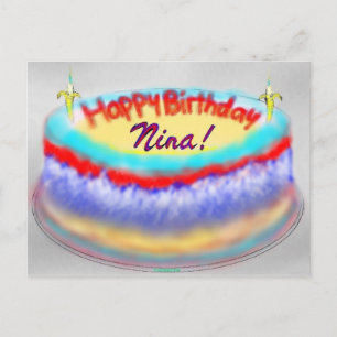 Carte Postale Le gâteau d'anniversaire de Nina