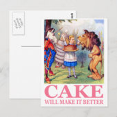 CARTE POSTALE LE GÂTEAU LE RENDRA MEILLEUR (Devant / Derrière)