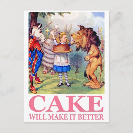 CARTE POSTALE LE GÂTEAU LE RENDRA MEILLEUR (Devant)
