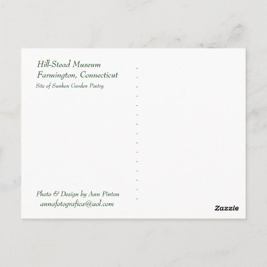 Carte Postale Le Gazebo à Hill-Stead (Dos)