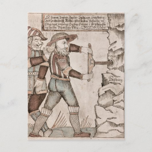 Carte Postale Le géant Baugi, persuadé par Odin (Devant)