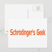 Carte Postale Le geek de Schrodinger (Devant / Derrière)
