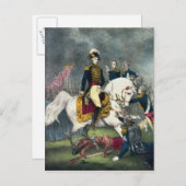 Carte Postale Le général William H. Harrison à la bataille (Devant / Derrière)