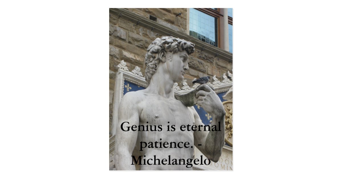 Carte Postale Le Genie Est La Patience Eternelle Citation De Zazzle Be