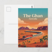Carte Postale Le Ghan, voyage ferroviaire dans l'Outback austral (Devant / Derrière)