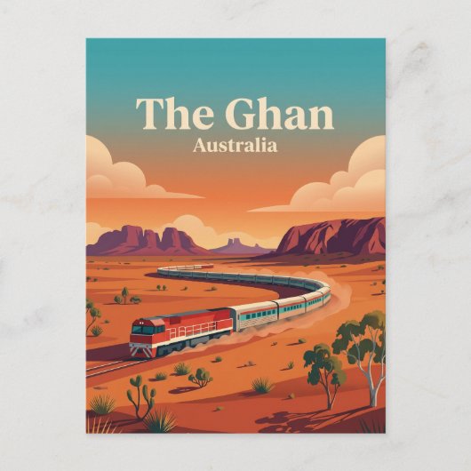 Carte Postale Le Ghan, voyage ferroviaire dans l'Outback austral (Devant)