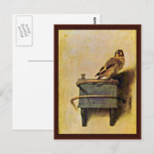 Carte Postale Le Goldfinch, Puttertje Par Carel Fabritius (Devant / Derrière)