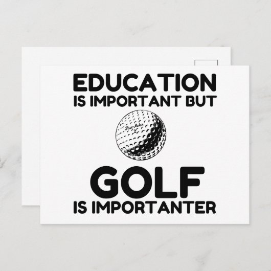 CARTE POSTALE LE GOLF EST PLUS IMPORTANT (Devant / Derrière)