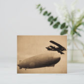 Carte Postale Le Graf Zeppelin approchant New York City 1928 (Debout devant)