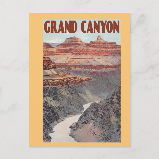 Carte Postale Le Grand Canyon, style voyage vintage (Devant)