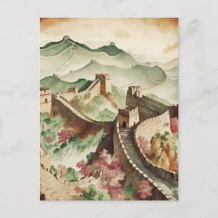 Carte Postale Le grand mur vintage de la Chine
