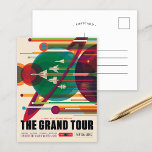 Carte Postale Le Grand Tour | Visions de l'avenir de la NASA<br><div class="desc">Cette affiche de la série Visions of the Future de la NASA rend hommage à l'ambitieuse mission Voyager d'étudier Jupiter, Saturne, Uranus et Neptune. Découvrez la série complète pour plus d'images de voyage de science-fiction rétro. Crédit NASA/JPL-Caltech. Utilisez les outils de conception pour ajouter du texte personnalisé ou personnaliser l'image....</div>