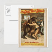 Carte Postale Le grand vol de train, 'La lutte pour la richesse' (Devant / Derrière)
