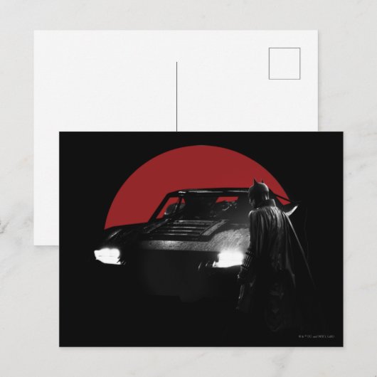 Carte Postale Le graphique Batman & Batmobile (Devant / Derrière)