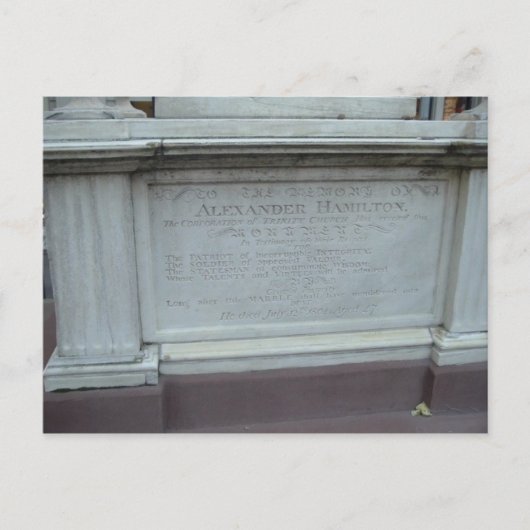 CARTE POSTALE LE GRAVE D'ALEXANDER HAMILTON (Devant)