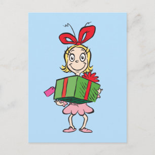 Carte Postale Le Grinch   Cindy-Lou Who - Tenant un Cadeau