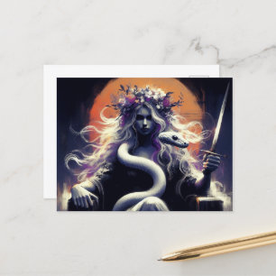 Carte Postale Le guerrier de la princesse et son serpent d'anima